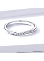 Ékszerkirály Ezüst gyűrű fehér kristályokkal, 6-os méret