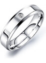 Ékszerkirály Női karikagyűrű, rozsdamentes acél, kristállyal, ezüst, 5-ös méret