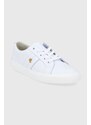 Lauren Ralph Lauren bőr cipő Janson II fehér, lapos talpú, 802830937006, 802922171002
