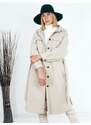 Webmoda Hosszú női bézs kabát övvel
