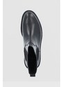 Vagabond Shoemakers bőr bokacsizma fekete, női, lapos talpú