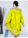 Webmoda Női bézs-sárga kabát / esőkabát kapucnival WANTED