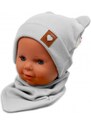 Baby nellys bordázott kétrétegű kalappal fogantyúk + teddy sál - szürke 56-62 (0-3 hó) 56-62 (0-3 hó) 56-62 (0-3 hó) 56-62 (0-3 hó) 56-62 68-74 (6-9m)
