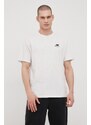 New Balance pamut póló UT21503SAH szürke, nyomott mintás