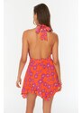 Trendyol Floral Patterned Tie Back Detailed Beach Dress
