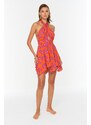 Trendyol Floral Patterned Tie Back Detailed Beach Dress