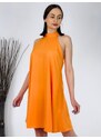 Webmoda Női narancssárga ruha nyakban rögzítéssel