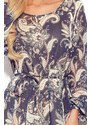 NUMOCO Kék sifon ruha hátsó mélyebb nyakkivágással STELLA 373-1