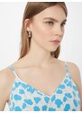 JUST FEMALE Top 'Bloom' neonkék / fehér