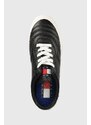 Tommy Jeans bőr sportcipő Leather Soccer Vulc fekete