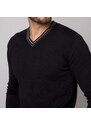 Willsoor Férfi pulóver fekete színben, kontrasztos elemekkel 14120