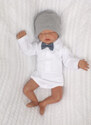 Z&Z 5-dílná Fényűző baby készlet íjjal nyakkendő Elegáns, szürke