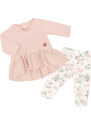 Z&Z 2-dílná ruha / tunika + leggings vele virágok - régi rózsaszín, méret. 68