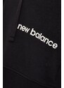 New Balance felső fekete, női, nyomott mintás, kapucnis