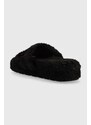 Polo Ralph Lauren papucs Black Chunky Sherpa fekete, SLF6230CRL