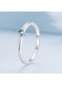 Ékszerkirály Ezüst női gyűrű kék cirkóniumkristállyal, 6-os méret