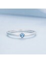 Ékszerkirály Ezüst női gyűrű kék cirkóniumkristállyal, 6-os méret