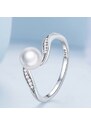 Ékszerkirály Ezüst női gyűrű, szív alakú, gyönggyel, 6
