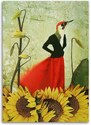 Gario Vászonkép Madár piros szoknyában - Lili Chartrand Méret: 40 x 60 cm