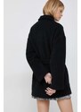 United Colors of Benetton kabát gyapjú keverékből fekete, átmeneti, oversize