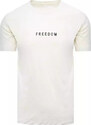 BASIC Krémszínű póló Freedom felirattal RX4952