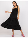 Fashionhunters Black hanger dress with frills RUE PARIS