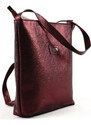 VIA55 női egyszerű női keresztpántos táska, rostbőr, vörös