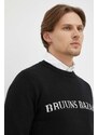 Bruuns Bazaar pulóver Simon Nouveau könnyű, férfi, fekete