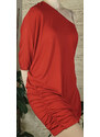 Victoria Moda Női ruha, félvállas, piros