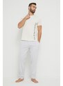 Polo Ralph Lauren pizsama póló bézs, nyomott mintás