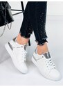 Webmoda Női fehér platform cipő ezüst csíkkal