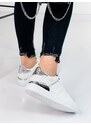 Webmoda Női fehér platform cipő ezüst csíkkal