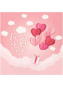Szerelem Love Is In The Air Pink szalvéta 20 db-os 33x33 cm
