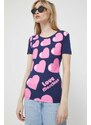 Love Moschino t-shirt női, sötétkék