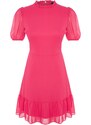 Trendyol Fuchsia A-Cut Flounce Chiffon Lined Woven Woven Dress