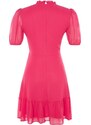 Trendyol Fuchsia A-Cut Flounce Chiffon Lined Woven Woven Dress
