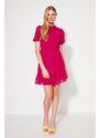 Trendyol Fuchsia A-Cut Flounce Chiffon Lined Woven Woven Dress