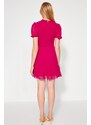 Trendyol Fuchsia A-Cut Flounce Chiffon Lined Woven Woven Dress