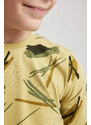 DEFACTO Boy Regular Fit Crew Neck Patterned Short Sleeve T-Shirt