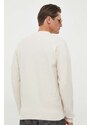 Calvin Klein gyapjúkeverék pulóver férfi, bézs