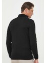 Calvin Klein gyapjú pulóver könnyű, férfi, fekete, garbónyakú