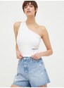 Calvin Klein Jeans top női, nyitott hátú, fehér