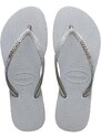 Havaianas flip-flop SLIM SPARKLE II szürke, női, lapos talpú, 4146937.3498