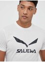 Salewa sportos póló fehér, nyomott mintás