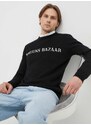 Bruuns Bazaar pulóver Simon Nouveau könnyű, férfi, fekete