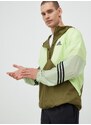 adidas Performance rövid kabát Back To Sport férfi, zöld, átmeneti