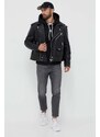 Calvin Klein Jeans bőrdzseki férfi, fekete, átmeneti