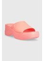 Crocs papucs Skyline Slide rózsaszín, női, platformos, 208182
