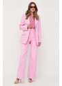 Victoria Beckham zakó rózsaszín, sima, egysoros gombolású