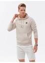 Ombre Clothing Men's kangaroo hoodie - cream V1 OM-SSNZ-0117